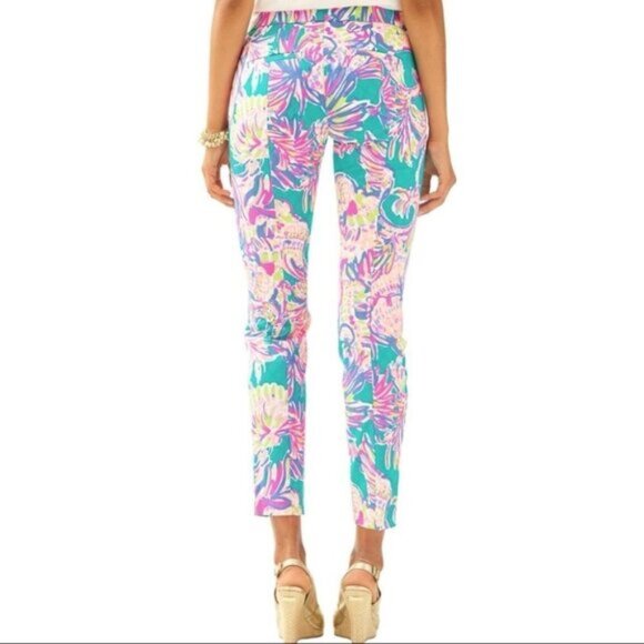 LILLY Pulitzer Kelly Ankle Length Pant in Safari Sighted  Size 0 - Picture 2 of 9